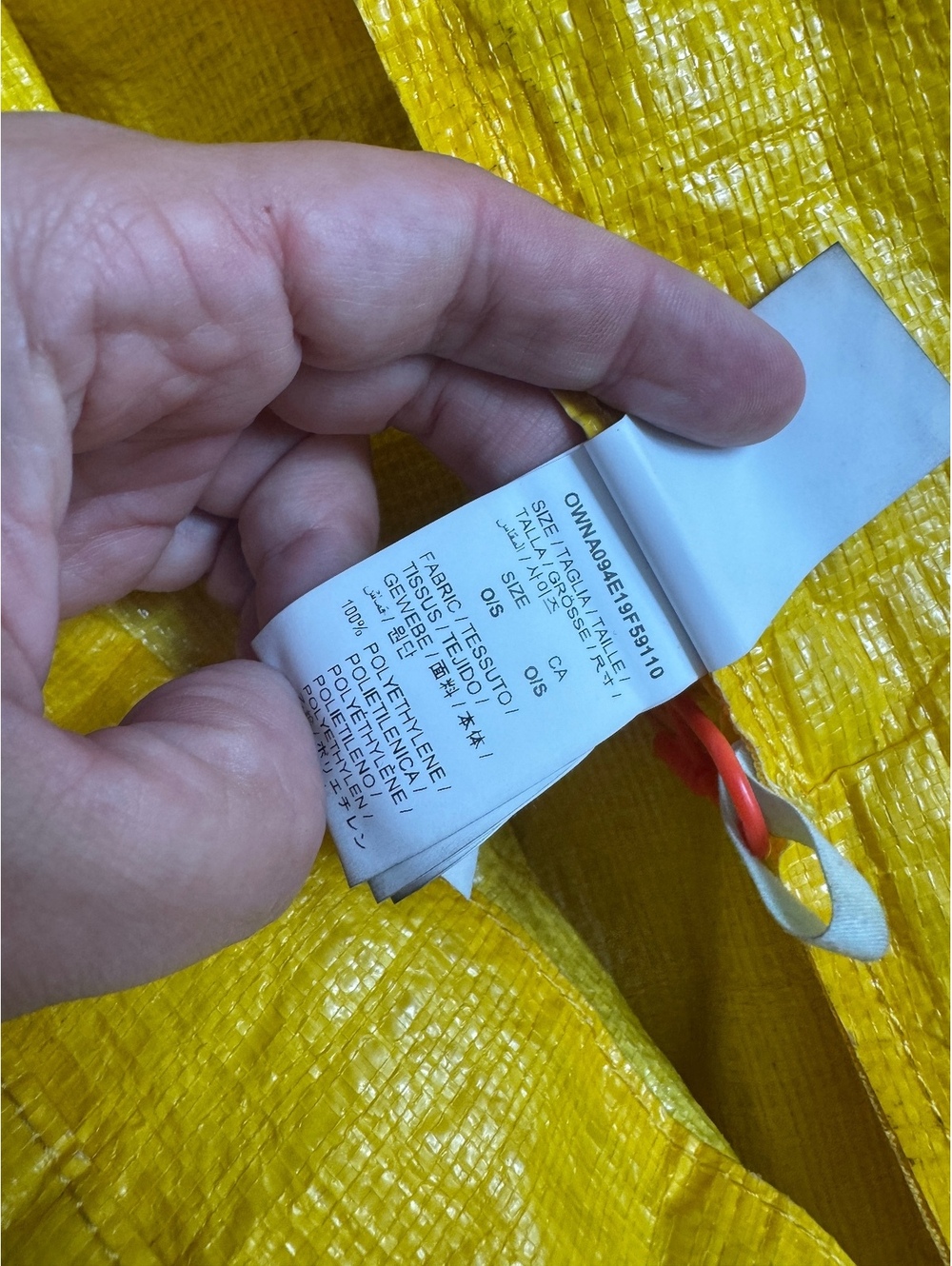 Off-White Arrows Commercial Tote Bag Yellow Black Large Logo Shopper - Picture 6 of 8